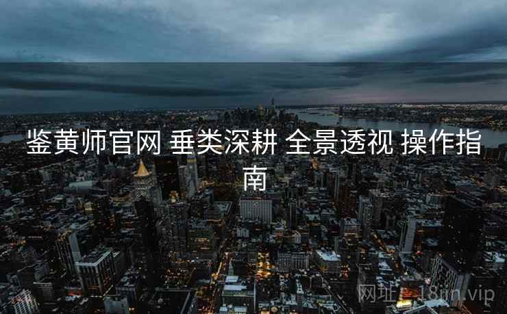 鉴黄师官网 垂类深耕 全景透视 操作指南